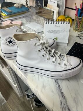 Converse White High-Top Sneakers with Black Accents